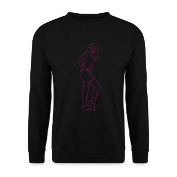 pretty woman drawn - Unisex Sweatshirt - black - Front - Alina (178cm) & Michal (187cm)