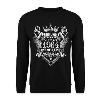 Février 1964 anniversaire Février 1964 Février - Sweat-shirt Unisexe - noir - Devant - Alina (178cm) & Michal (187cm)