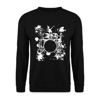 Drummer Drum Player - Drum Instruments Drum Set - Unisex Pullover - Schwarz - Vorne - Alina (178cm) & Michal (187cm)