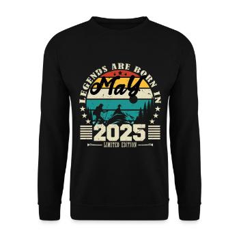 Mai 2025 Cadeau d'anniversaire mai 2025. May 2025. - Sweat-shirt Unisexe - noir - Devant - Alina (178cm) & Michal (187cm)