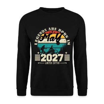 Mai 2027 Geburtstagsgeschenk Mai 2027. Mai 2027. - Unisex Pullover - Schwarz - Vorne - Alina (178cm) & Michal (187cm)
