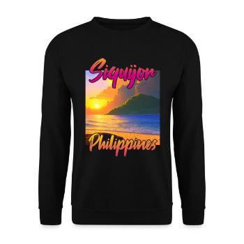 Siquijor Sonnenuntergang - Unisex Pullover - Schwarz - Vorne - Alina (178cm) & Michal (187cm)