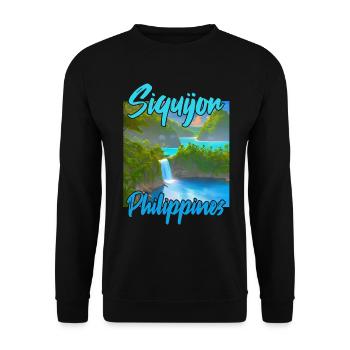 Siquijor Sonnenuntergang - Unisex Pullover - Schwarz - Vorne - Alina (178cm) & Michal (187cm)