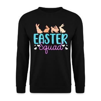 Ostern Kader Hoppy Kaninchen Christliche Ferien - Unisex Pullover - Schwarz - Vorne - Alina (178cm) & Michal (187cm)