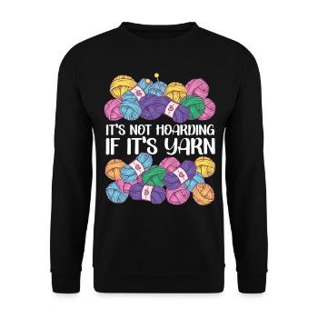 Knitting Knitter It's Not Hoarding - Unisex Pullover - Schwarz - Vorne - Alina (178cm) & Michal (187cm)