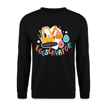 Eggscavator Konstruktionsbagger Ostereierjäger - Unisex Pullover - Schwarz - Vorne - Alina (178cm) & Michal (187cm)