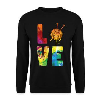Tricoter Tricoter Aquarelle Amour - Sweat-shirt Unisexe - noir - Devant - Alina (178cm) & Michal (187cm)