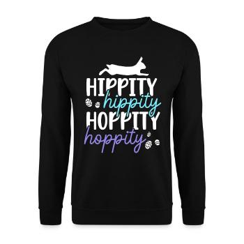 Hippity Hoppity Rabbit Christlicher Feiertag Hase - Unisex Pullover - Schwarz - Vorne - Alina (178cm) & Michal (187cm)