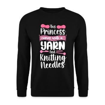Knitting Knitter Girl This - Unisex Sweatshirt - black - Front - Alina (178cm) & Michal (187cm)