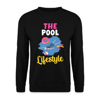 The Pool Lifestyle Donut Swimmers Swim - Unisex Sweatshirt - black - Front - Alina (178cm) & Michal (187cm)