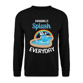 Planschen Im Alltag Pool Tauchen Schwimmen Sport - Unisex Pullover - Schwarz - Vorne - Alina (178cm) & Michal (187cm)