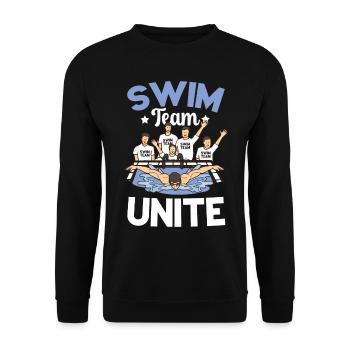Swim Team Unite Pool Schwimmer Sport Schwimmen - Unisex Pullover - Schwarz - Vorne - Alina (178cm) & Michal (187cm)
