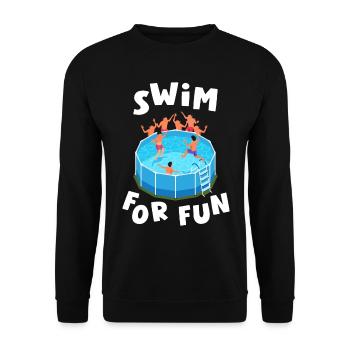 Swim For Fun Schwimmbad Eintauchen Schwimmer - Unisex Pullover - Schwarz - Vorne - Alina (178cm) & Michal (187cm)