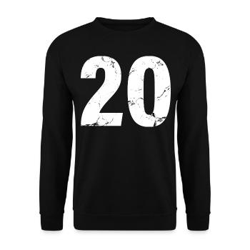 Cool Number 20 - 20 ans 20th Birthday Gift - Sweat-shirt Unisexe - noir - Devant - Alina (178cm) & Michal (187cm)