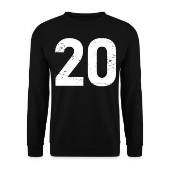Cool Number 20 - 20 ans 20th Birthday Gift - Sweat-shirt Unisexe - noir - Devant - Alina (178cm) & Michal (187cm)