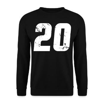 Cool Number 20 - 20 ans 20th Birthday Gift - Sweat-shirt Unisexe - noir - Devant - Alina (178cm) & Michal (187cm)