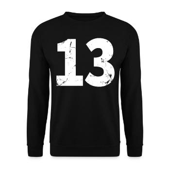 Cool Number 13 - 13 Years Old 13th Birthday Gift - Unisex Sweatshirt - black - Front - Alina (178cm) & Michal (187cm)