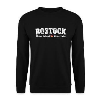 Rostock My Home My Dear Heart - Unisex Sweatshirt - black - Front - Alina (178cm) & Michal (187cm)