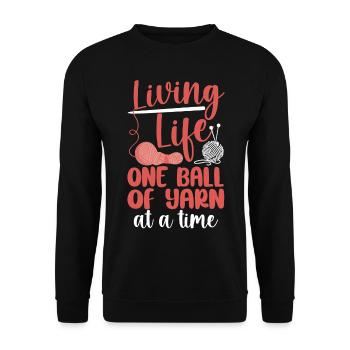 Tricoter Tricoter Living Life One - Sweat-shirt Unisexe - noir - Devant - Alina (178cm) & Michal (187cm)