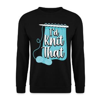 Knitting Knitter Pun I'd Knit That - Unisex Sweatshirt - black - Front - Alina (178cm) & Michal (187cm)