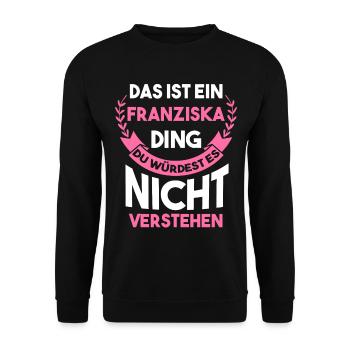 Franziska - Unisex Pullover - Schwarz - Vorne - Alina (178cm) & Michal (187cm)