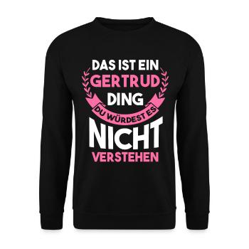 Gertrud - Unisex Pullover - Schwarz - Vorne - Alina (178cm) & Michal (187cm)