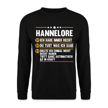 Hannelore - Unisex Pullover - Schwarz - Vorne - Alina (178cm) & Michal (187cm)