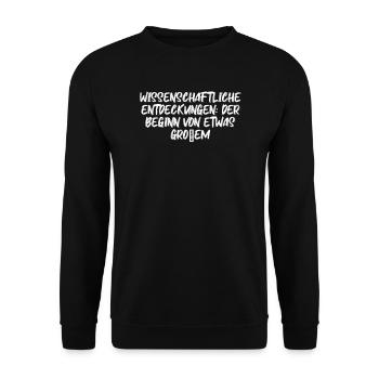Wissenschaft - Wissenschaftliche Entdeckungen: - Unisex Pullover - Schwarz - Vorne - Alina (178cm) & Michal (187cm)