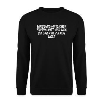 Wissenschaft - Wissenschaftlicher Fortschritt: - Unisex Pullover - Schwarz - Vorne - Alina (178cm) & Michal (187cm)