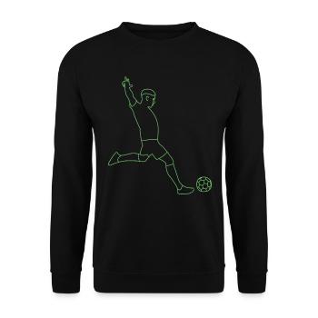 Fußball Fußballer - Unisex Pullover - Schwarz - Vorne - Alina (178cm) & Michal (187cm)