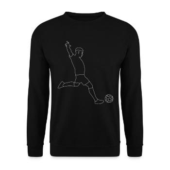 Fußball Fußballer - Unisex Pullover - Schwarz - Vorne - Alina (178cm) & Michal (187cm)
