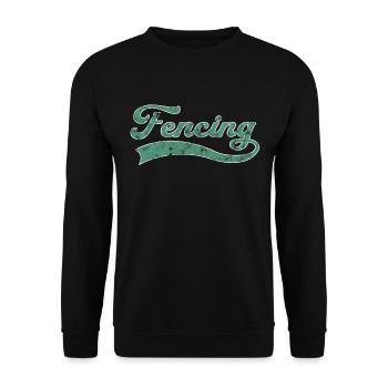 Fechten Schriftzug - Unisex Pullover - Schwarz - Vorne - Alina (178cm) & Michal (187cm)