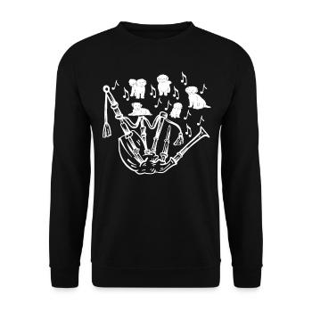 Bagpipes With Dogs Bagpipe Instrument Bagpipe Musi - Unisex Pullover - Schwarz - Vorne - Alina (178cm) & Michal (187cm)