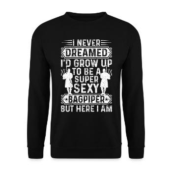 Je grandirais pour être une cornemuse super sexy pl - Sweat-shirt Unisexe - noir - Devant - Alina (178cm) & Michal (187cm)