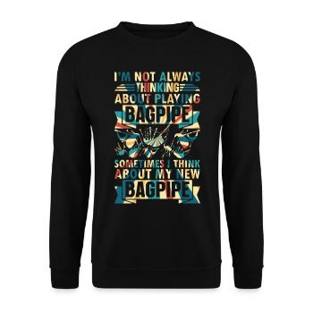 I'm Not Always Thinking About Playing Bagpipe - Unisex Sweatshirt - black - Front - Alina (178cm) & Michal (187cm)