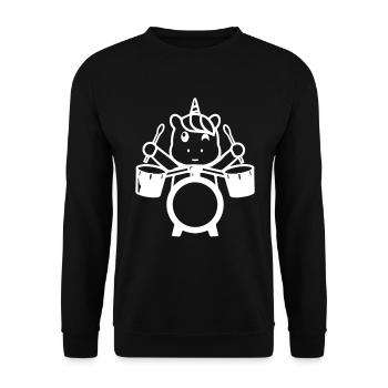 Licorne Batteur Licorne Joueur de tambour drôle - Sweat-shirt Unisexe - noir - Devant - Alina (178cm) & Michal (187cm)