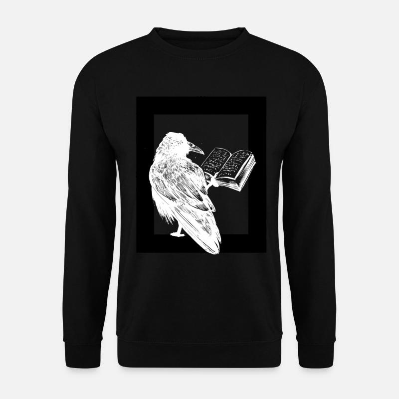 Rabe Buch Bücher Magie okkult spirituell Dark - Unisex Pullover - Schwarz