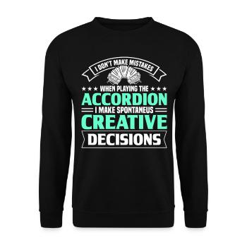 Accordéon Polka Accordéon Squeeze Box - Sweat-shirt Unisexe - noir - Devant - Alina (178cm) & Michal (187cm)