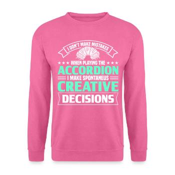 Accordion Polka Accordion Squeeze Box - Unisex Sweatshirt - pink - Front
