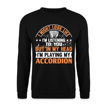 Accordéon Polka Accordéon Squeeze Box - Sweat-shirt Unisexe - noir - Devant - Alina (178cm) & Michal (187cm)