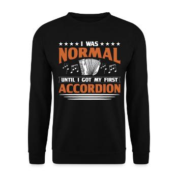 Akkordeon Polka Ziehharmonika Quetschkommode - Unisex Pullover - Schwarz - Vorne - Alina (178cm) & Michal (187cm)