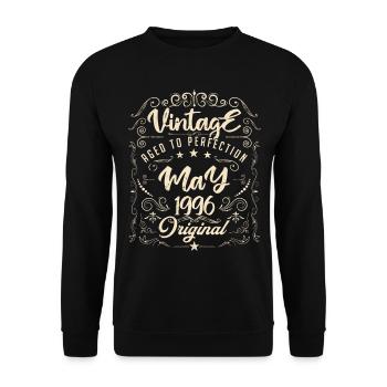 Vintage born in May 1996. Anniversary May 1996. - Unisex Sweatshirt - black - Front - Alina (178cm) & Michal (187cm)