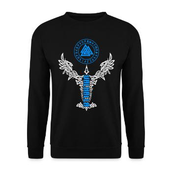 Valhalla Raben Wikinger Valknut Wotansknoten - Unisex Pullover - Schwarz - Vorne - Alina (178cm) & Michal (187cm)