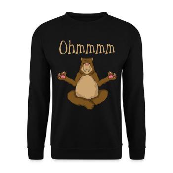 Drôle de yoga ours Ohmmmm - Sweat-shirt Unisexe - noir - Devant - Alina (178cm) & Michal (187cm)