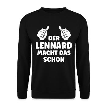 Lennard Lustiger Spruch Vorname Name Lennard - Unisex Pullover - Schwarz - Vorne - Alina (178cm) & Michal (187cm)