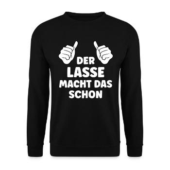 Lasse Lustiger Spruch Vorname Name Lasse - Unisex Pullover - Schwarz - Vorne - Alina (178cm) & Michal (187cm)