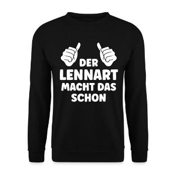 Lennart Lustiger Spruch Vorname Name Lennart - Unisex Pullover - Schwarz - Vorne - Alina (178cm) & Michal (187cm)