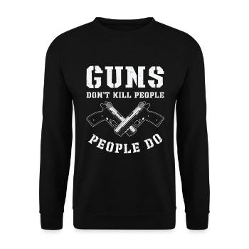 Guns Pistol Lover Gun Owner Shooting - Unisex Sweatshirt - black - Front - Alina (178cm) & Michal (187cm)