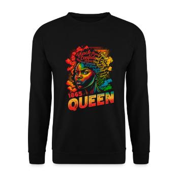 Juneteenth BLM Black Proud Woman Strong Black - Sweat-shirt Unisexe - noir - Devant - Alina (178cm) & Michal (187cm)