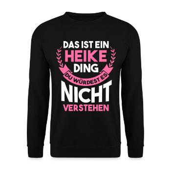 Heike - Unisex Pullover - Schwarz - Vorne - Alina (178cm) & Michal (187cm)